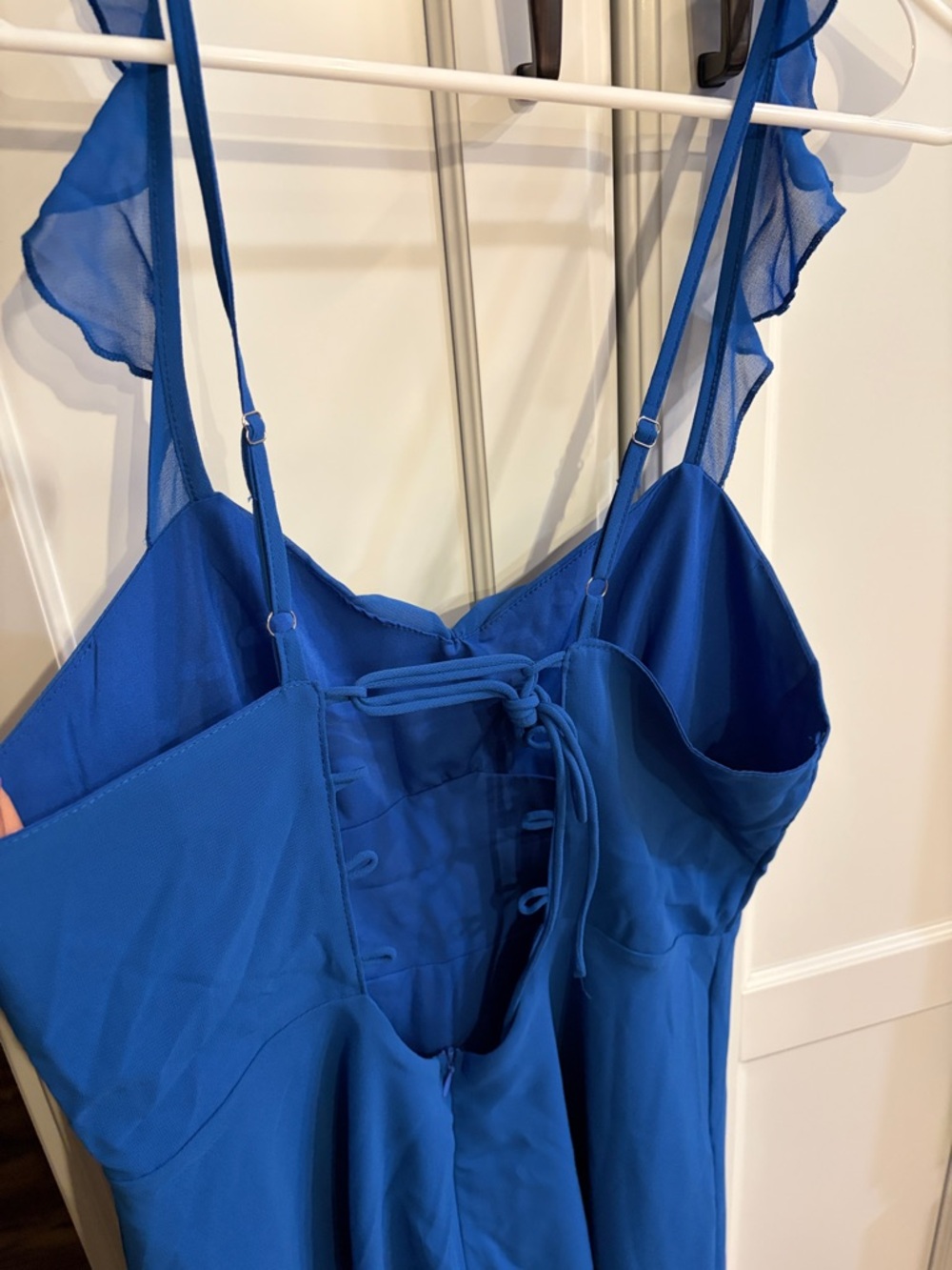 Royal Blue Ruffle Strap Sundress - Picture 3 of 5
